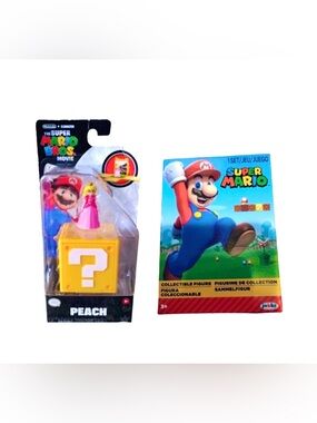 NIB Super Mario Bros Movie Figures Peach & Mystery Box Jakks Set
